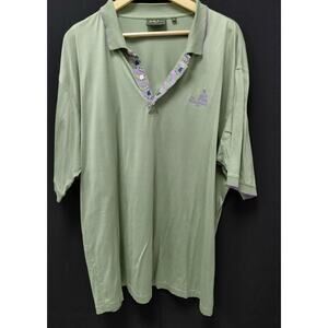 Bobby Jones Collection Polo Shirt Green Solid Short Sleeve Men Size XXL